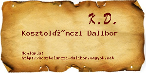 Kosztolánczi Dalibor névjegykártya